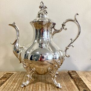Vintage 1957 Reed & Barton Silver Plated Coffee Tea Pot #1795 Winthrop Pumpkin